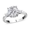 Moissanite Solitaire Ring In Platinum Over Sterling Silver 1.90 Ctw -Jewelry store 7582855