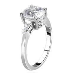Moissanite Solitaire Ring In Platinum Over Sterling Silver 1.90 Ctw -Jewelry store 7582855 4