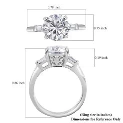 Moissanite Solitaire Ring In Platinum Over Sterling Silver 1.90 Ctw -Jewelry store 7582855 6