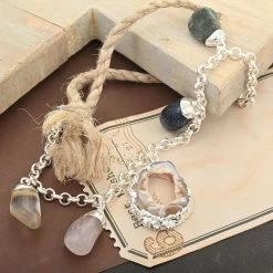 Made In Brazil Crazy Lace Agate And Multi Gemstone Bracelet In Silvertone (8-9In) 70.00 Ctw 8 Made In Brazil Crazy Lace Agate And Multi Gemstone Bracelet In Silvertone (8-9In) 70.00 Ctw -Jewelry store 7585901 1