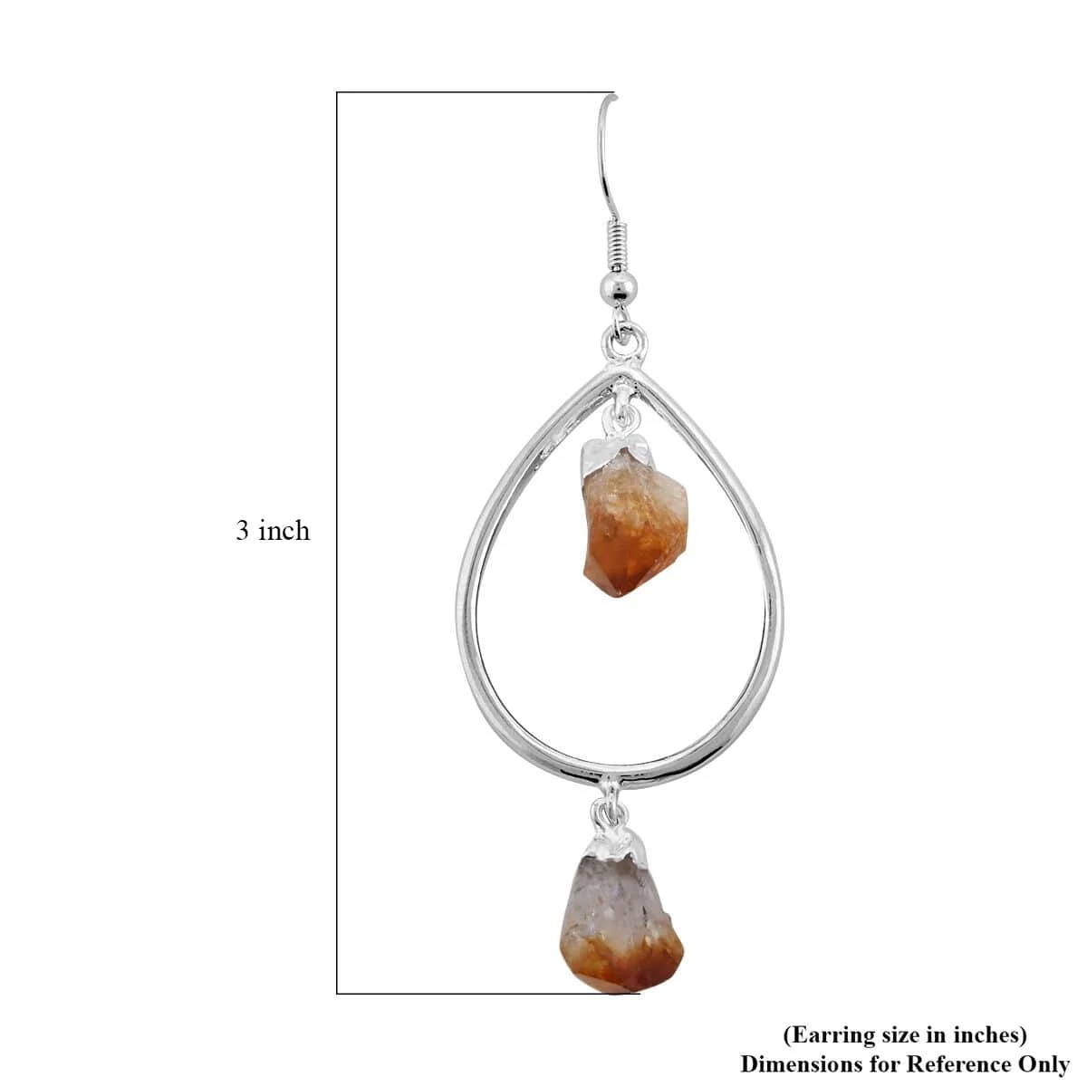 Brazilian Citrine Drop Earrings In Silvertone 42.50 Ctw 7 Brazilian Citrine Drop Earrings In Silvertone 42.50 Ctw - Image 5