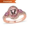 Premium Pink Morganite And Multi Gemstone Cocktail Ring In Vermeil Rose Gold Over Sterling Silver 2.10 Ctw -Jewelry store 7585982