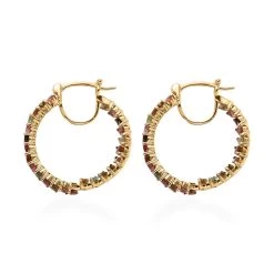 Karis Multi-Tourmaline Inside Out Hoop Earrings In 18K YG Plated 4.15 Ctw 10 Karis Multi-Tourmaline Inside Out Hoop Earrings In 18K YG Plated 4.15 Ctw -Jewelry store 7586097 3