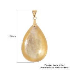 10K Yellow Gold AAAA Golden Lepidolite Drop Pendant 29.75 Ctw -Jewelry store 7586113 3