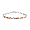 14K White Gold Multi Sapphire And H-I SI2 Diamond Bracelet (7.25 In) 6.55 Grams 11.80 Ctw 1 14K White Gold Multi Sapphire And H-I SI2 Diamond Bracelet (7.25 In) 6.55 Grams 11.80 Ctw -Jewelry store 7586125