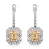 Modani 14K White Gold Natural Yellow, Pink And White Diamond SI Dangling Earrings 1.00 Ctw 2 Modani 14K White Gold Natural Yellow, Pink And White Diamond SI Dangling Earrings 1.00 Ctw -Jewelry store 7586145