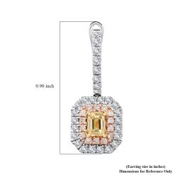 Modani 14K White Gold Natural Yellow, Pink And White Diamond SI Dangling Earrings 1.00 Ctw -Jewelry store 7586145 4
