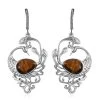 South African Tiger's Eye Peacock Earrings In Platinum Over Copper With Magnet And Stainless Steel 8.20 Ctw 1 South African Tiger's Eye Peacock Earrings In Platinum Over Copper With Magnet And Stainless Steel 8.20 Ctw -Jewelry store 7587425