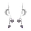 Amethyst Point Moon Earrings In Silvertone 25.50 Ctw -Jewelry store 7588184