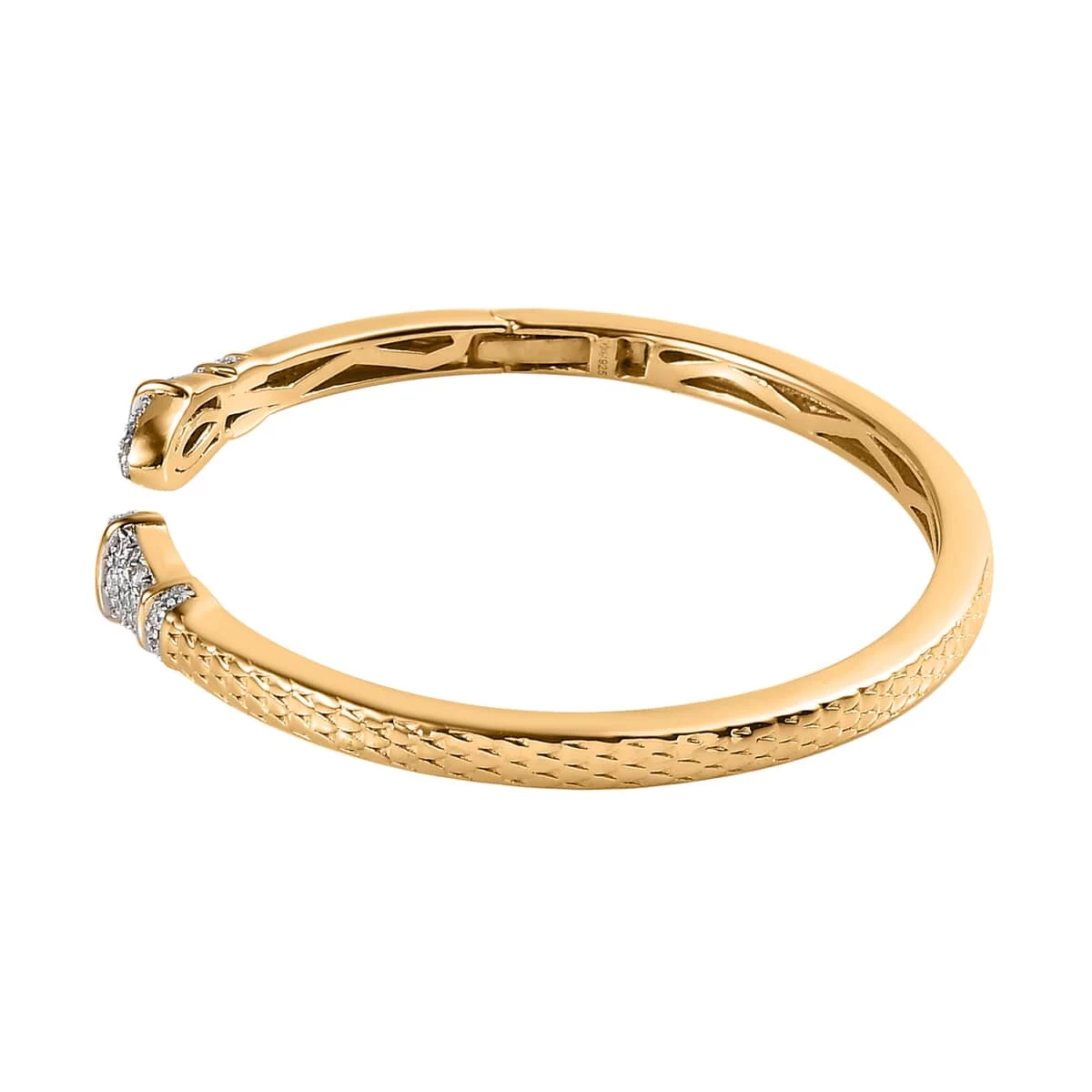 Moissanite Snake Cuff Bangle In Vermeil Yellow Gold Over Sterling Silver (6.50 In) 0.45 Ctw 6 Moissanite Snake Cuff Bangle In Vermeil Yellow Gold Over Sterling Silver (6.50 In) 0.45 Ctw - Image 4