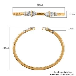 Moissanite Snake Cuff Bangle In Vermeil Yellow Gold Over Sterling Silver (6.50 In) 0.45 Ctw 13 Moissanite Snake Cuff Bangle In Vermeil Yellow Gold Over Sterling Silver (6.50 In) 0.45 Ctw -Jewelry store 7588377 5