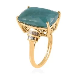 Premium Grandidierite And Diamond Ring In Vermeil Yellow Gold Over Sterling Silver 12.50 Ctw -Jewelry store 7591675 3