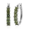 Premium Peridot Hoop Earrings In Platinum Over Sterling Silver 2.15 Ctw