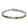 Multi-Tourmaline Tennis Bracelet In Platinum Over Sterling Silver (7.25 In) 14.50 Ctw -Jewelry store 7592516