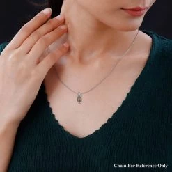 Karis Matrix Silver Shungite Solitaire Pendant In Platinum Bond 2.25 Ctw -Jewelry store 7594220 2