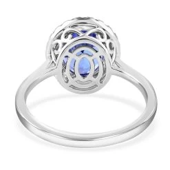 Certified & Appraised Luxoro 14K White Gold AAA Tanzanite And I2 Diamond Halo Ring 3.60 Grams 3.25 Ctw -Jewelry store 7594546 4