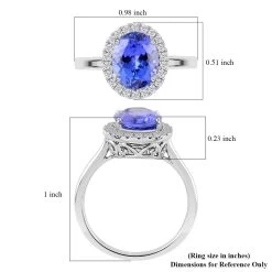 Certified & Appraised Luxoro 14K White Gold AAA Tanzanite And I2 Diamond Halo Ring 3.60 Grams 3.25 Ctw -Jewelry store 7594546 5
