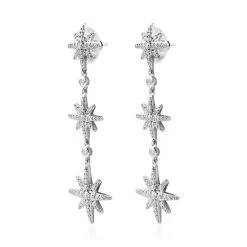 Moissanite Starburst Drop Statement Earrings In Platinum Over Sterling Silver 1.80 Ctw 11 Moissanite Starburst Drop Statement Earrings In Platinum Over Sterling Silver 1.80 Ctw -Jewelry store 7594744 3