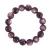 Brazilian Wine Lepidolite 13-14mm Beaded Stretch Bracelet 262.00 Ctw -Jewelry store 7594901