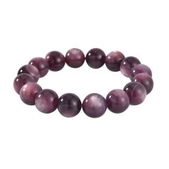Brazilian Wine Lepidolite 13-14mm Beaded Stretch Bracelet 262.00 Ctw -Jewelry store 7594901 2