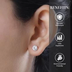 Luxoro 14K Yellow Gold Moissanite Solitaire Stud Earrings 1.85 Ctw -Jewelry store 7594909 3