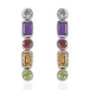 Multi Gemstone Statement Earrings In Platinum Over Sterling Silver 4.25 Ctw -Jewelry store 7595214