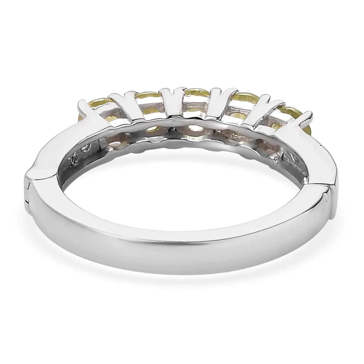 Premium Sava Sphene And White Zircon Band Ring In Platinum Over Sterling Silver 0.85 Ctw 7 Premium Sava Sphene And White Zircon Band Ring In Platinum Over Sterling Silver 0.85 Ctw - Image 5