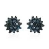 Blue Diamond Stud Earrings In Platinum Over Sterling Silver 0.25 Ctw -Jewelry store 7595311