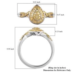 Natural Yellow Diamond I3 Infinity Shank Ring In Platinum Over Sterling Silver 0.25 -Jewelry store 7595342 5