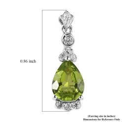 Premium Peridot And White Zircon Drop Earrings In Rhodium Over Sterling Silver 3.70 Ctw -Jewelry store 7596149 4