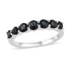 Premium Monte Belo Indicolite 7 Stone Ring In Platinum Over Sterling Silver 0.85 Ctw -Jewelry store 7596172