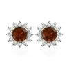 Marropino Morganite And White Zircon Sunburst Stud Earrings In Vermeil Rose Gold Over Sterling Silver 1.00 Ctw 2 Marropino Morganite And White Zircon Sunburst Stud Earrings In Vermeil Rose Gold Over Sterling Silver 1.00 Ctw -Jewelry store 7596194