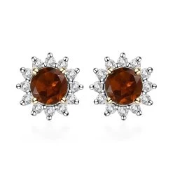 Marropino Morganite And White Zircon Sunburst Stud Earrings In Vermeil Rose Gold Over Sterling Silver 1.00 Ctw