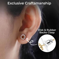 Marropino Morganite And White Zircon Sunburst Stud Earrings In Vermeil Rose Gold Over Sterling Silver 1.00 Ctw -Jewelry store 7596194 2