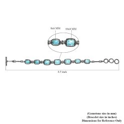 Artisan Crafted Larimar Bracelet In Sterling Silver (7.25 In) (16.45 G) 17.25 Ctw -Jewelry store 7597783 4