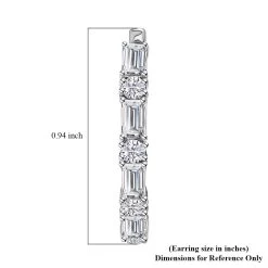 Moissanite Hoop Earrings In Platinum Over Sterling Silver 3.65 Ctw -Jewelry store 7599661 5