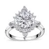 Moissanite Halo Ring In Platinum Over Sterling Silver 2.50 Ctw 2 Moissanite Halo Ring In Platinum Over Sterling Silver 2.50 Ctw -Jewelry store 7599751