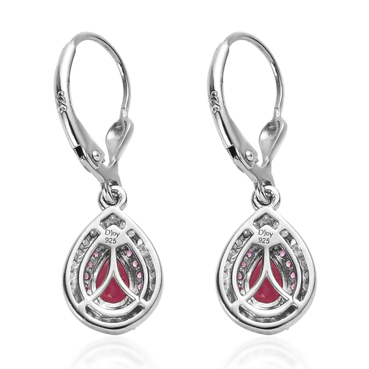 Ouro Fino Rubellite, Multi Gemstone Lever Back Earrings In Vermeil RG And Platinum Over Sterling Silver 1.20 Ctw 6 Ouro Fino Rubellite, Multi Gemstone Lever Back Earrings In Vermeil RG And Platinum Over Sterling Silver 1.20 Ctw - Image 4