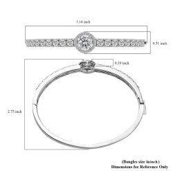 Moissanite Bangle Bracelet In Platinum Over Sterling Silver (7.25 In) 5.65 Ctw -Jewelry store 7601000 5
