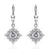 Moissanite Dangling Earrings In Platinum Over Sterling Silver 1.50 Ctw 2 Moissanite Dangling Earrings In Platinum Over Sterling Silver 1.50 Ctw -Jewelry store 7601015