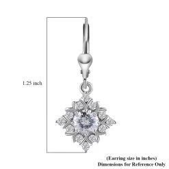 Moissanite Dangling Earrings In Platinum Over Sterling Silver 1.50 Ctw -Jewelry store 7601015 6