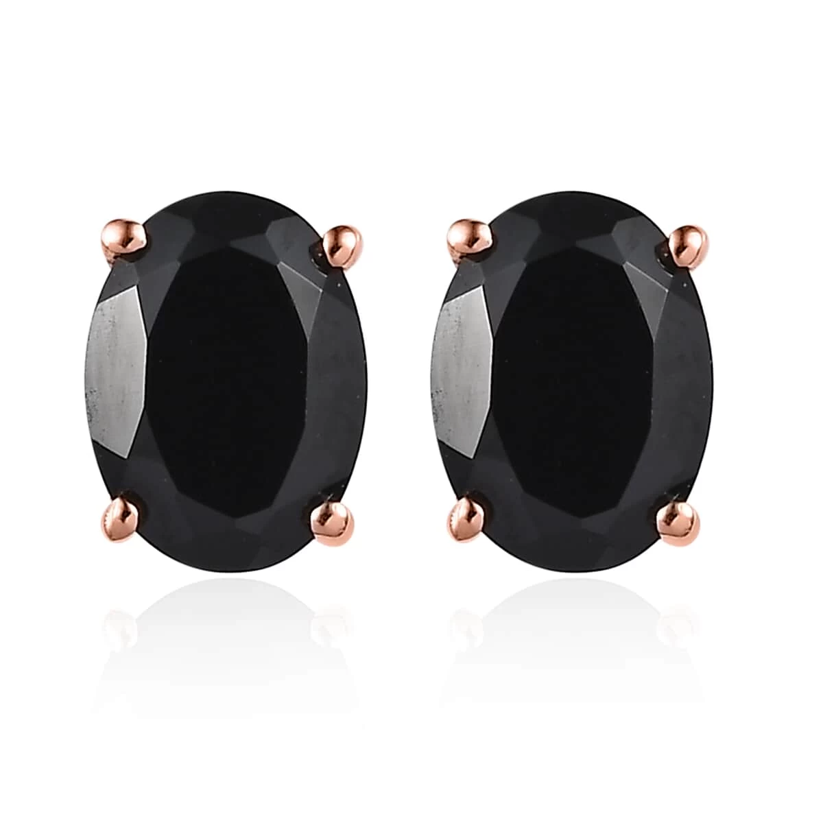 Thai Black Spinel Solitaire Stud Earrings In Platinum Over Sterling Silver 3.10 Ctw 3 Thai Black Spinel Solitaire Stud Earrings In Platinum Over Sterling Silver 3.10 Ctw