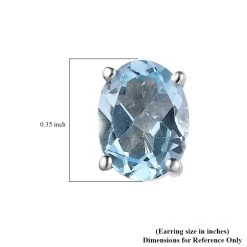 Sky Blue Topaz Solitaire Stud Earrings In Platinum Over Sterling Silver 2.85 Ctw -Jewelry store 7601231 4