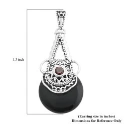 Sajen Silver AAA Black Onyx And Mozambique Garnet Earrings In Platinum Over Sterling Silver 11.30 Ctw -Jewelry store 7601510 4