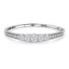 Moissanite (Ovl 9x7mm) Bangle Bracelet In Platinum Over Sterling Silver (6.50 In) 7.90 Ctw -Jewelry store 7601731