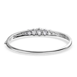 Moissanite (Ovl 9x7mm) Bangle Bracelet In Platinum Over Sterling Silver (6.50 In) 7.90 Ctw -Jewelry store 7601731 4