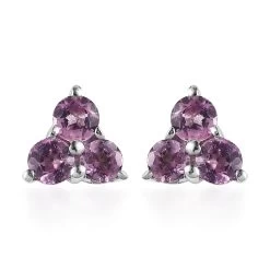 Narsipatnam Purple Spinel Stud Earrings In Platinum Over Sterling Silver 0.75 Ctw
