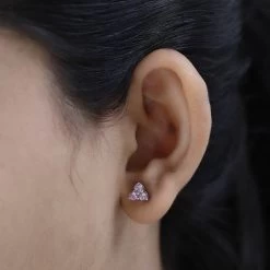Narsipatnam Purple Spinel Stud Earrings In Platinum Over Sterling Silver 0.75 Ctw -Jewelry store 7601773 2