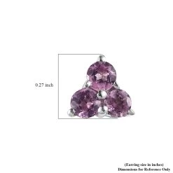 Narsipatnam Purple Spinel Stud Earrings In Platinum Over Sterling Silver 0.75 Ctw -Jewelry store 7601773 4