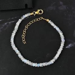 Kuisa Rainbow Moonstone Beaded Bracelet In Vermeil Yellow Gold Over Sterling Silver (7.25-9.25In) 25.00 Ctw -Jewelry store 7604998 1